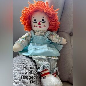 Handmade Raggedy Ann Doll Soft-body Removable Clothes